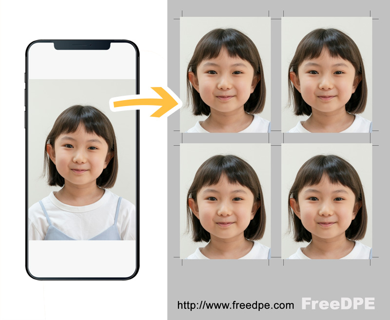 スマホで子供の証明写真を撮影