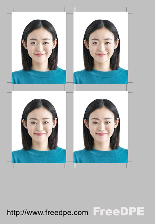 4x3cmの証明写真完成イメージ