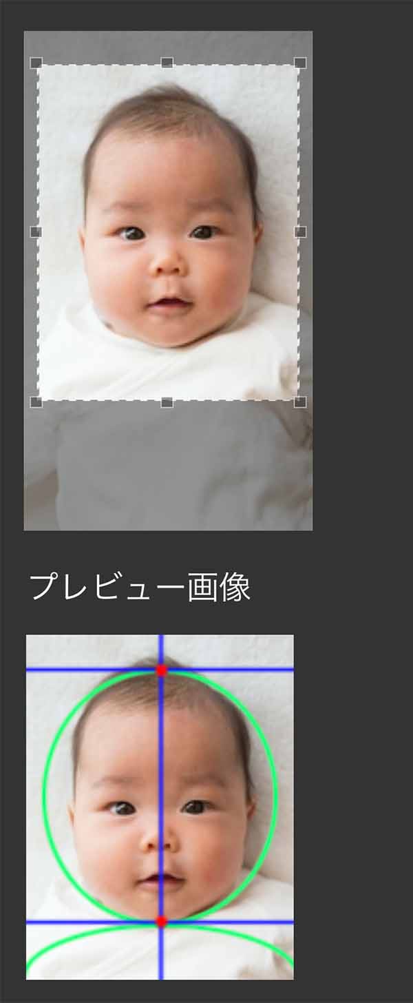赤ちゃんのパスポート写真を作成 赤ちゃんのパスポート写真を作成